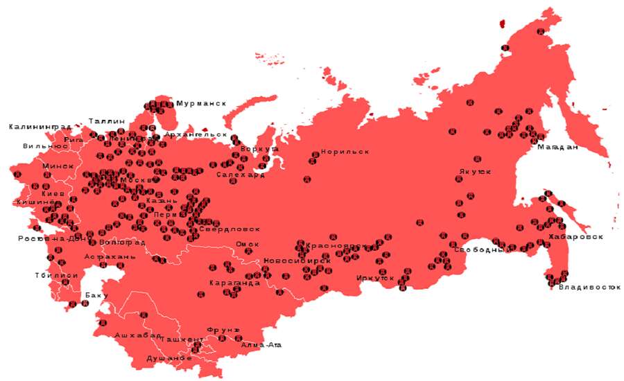 The State Museum of GULAG History, map of GULAG
