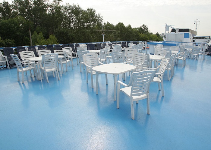 MS Krasin 3* upper deck cafe setup