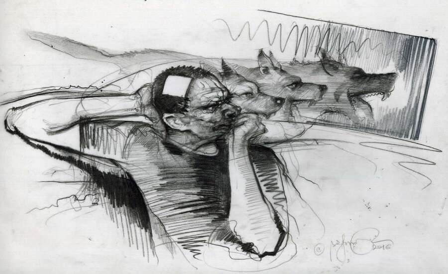 Heart of a dog, illustration by Eremenko