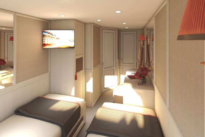 MS Crucelake superior twin cabin on middle deck