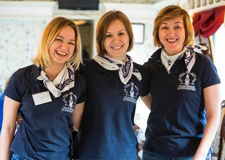 Onboard staff on Trans-Siberian Railway