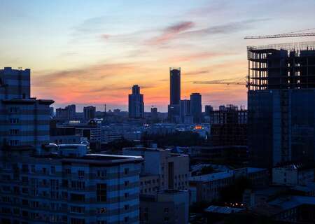 Evening city view, Yekaterinburg, Russia